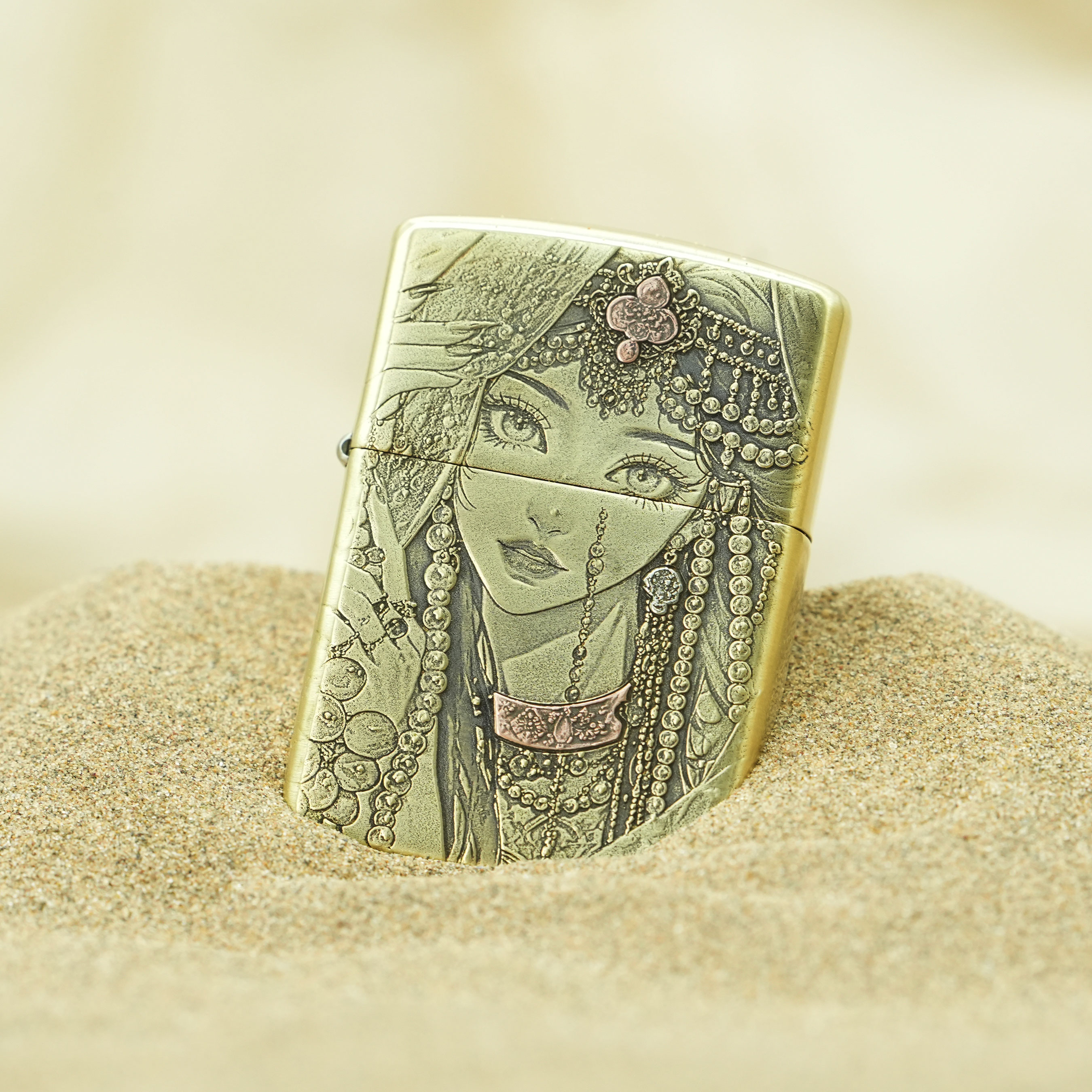 ZIPPO/之宝西域风情2代纯铜盔甲紫铜镶嵌官方正品打火机DYJ1