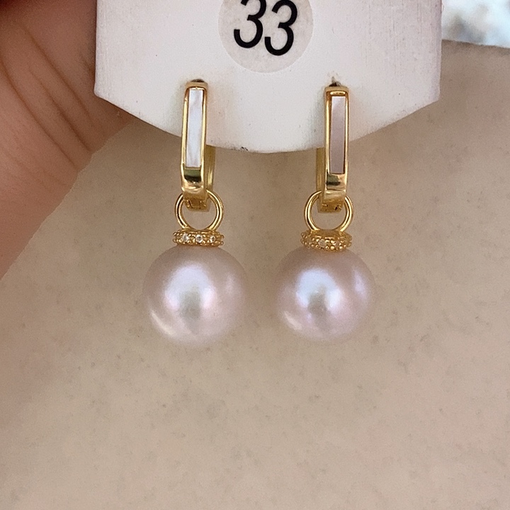 淡水珍珠耳饰银S925镶嵌