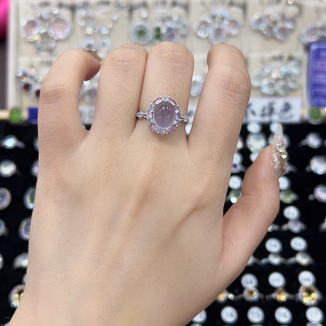 是***呀戒指银S925镶嵌萤石