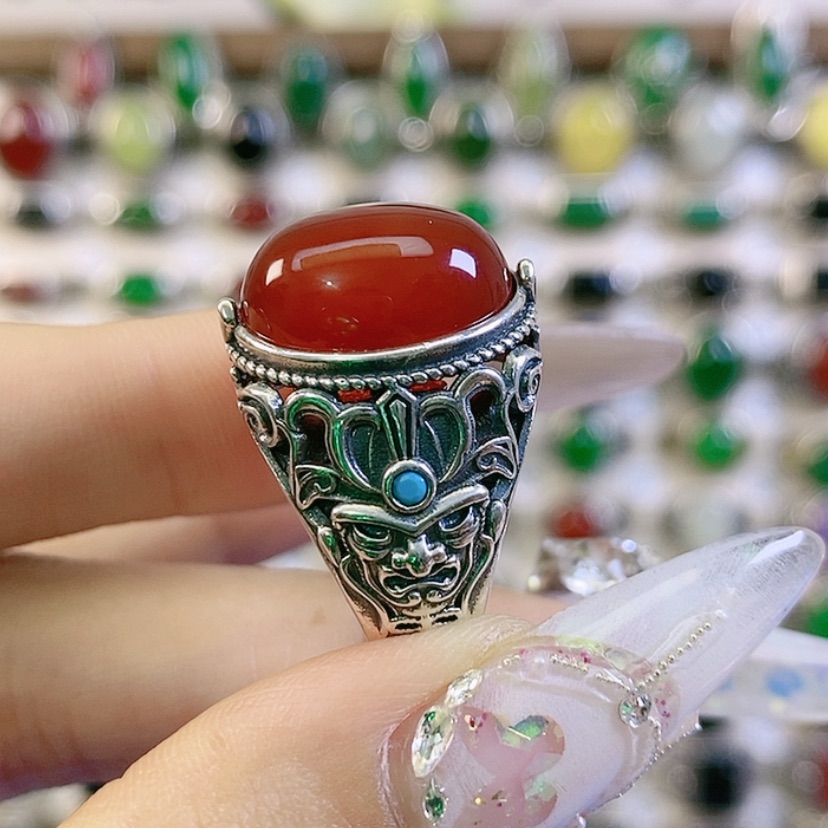【闪购商品】玛瑙/玉髓戒指银S925镶嵌