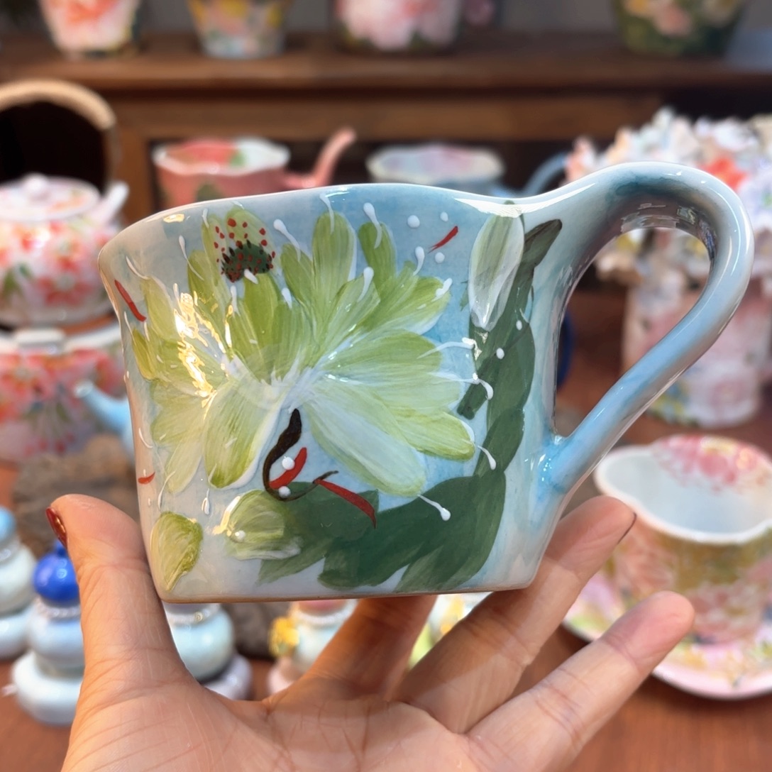 瓷片景德镇手绘高温釉下彩陶瓷茶具