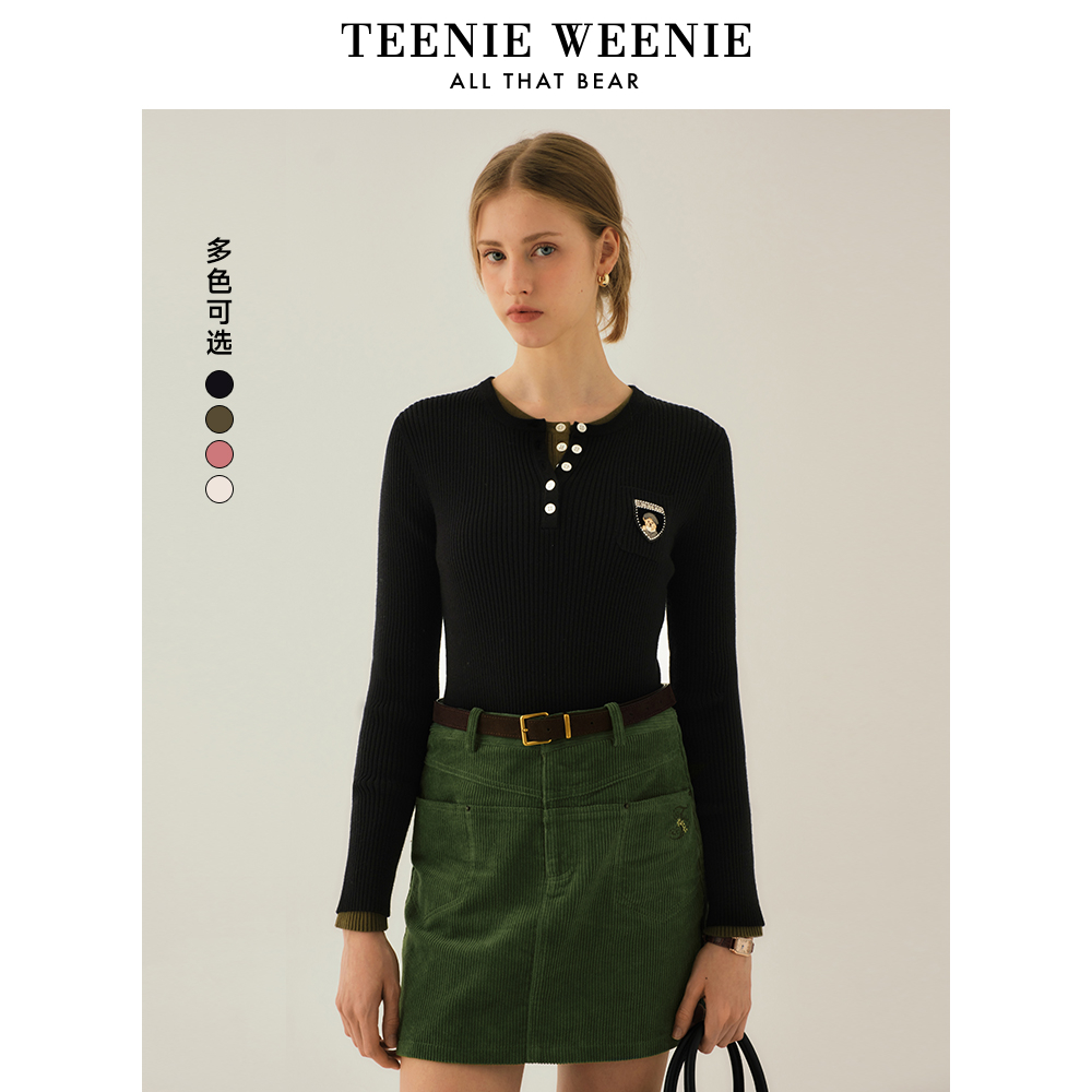 【达人专属】TeenieWeenie小熊卡通百搭毛衣女毛衫TTKW248V35H