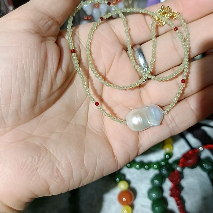 翡翠手饰合金锁骨链