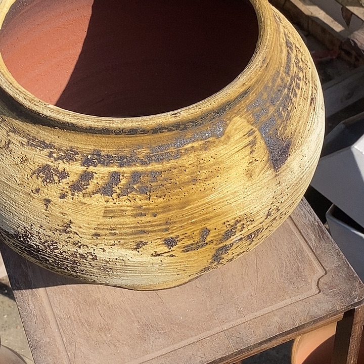 紫砂花盆口22高度25手工处理