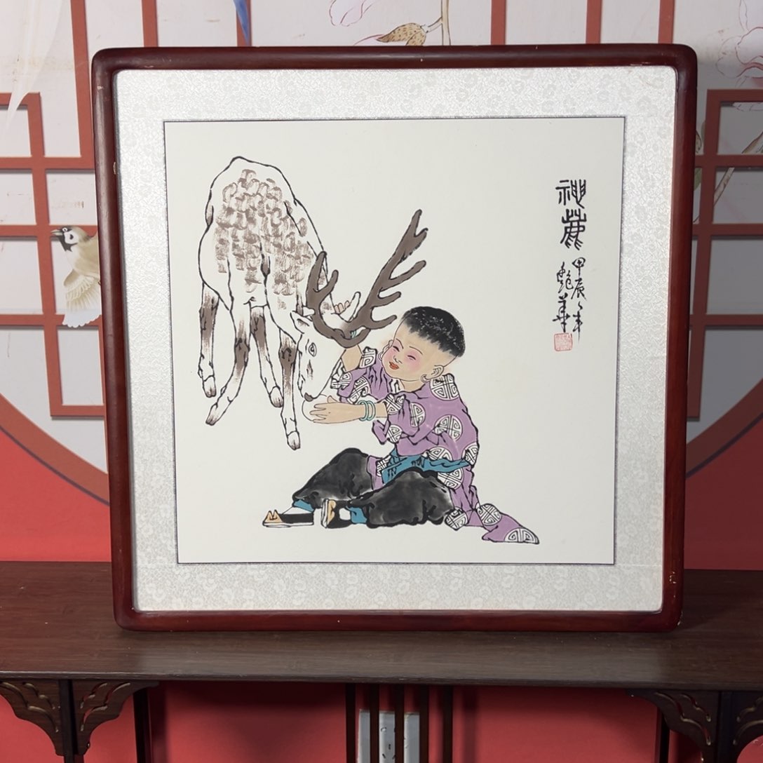 国画带框尺寸63✖️63包邮手绘