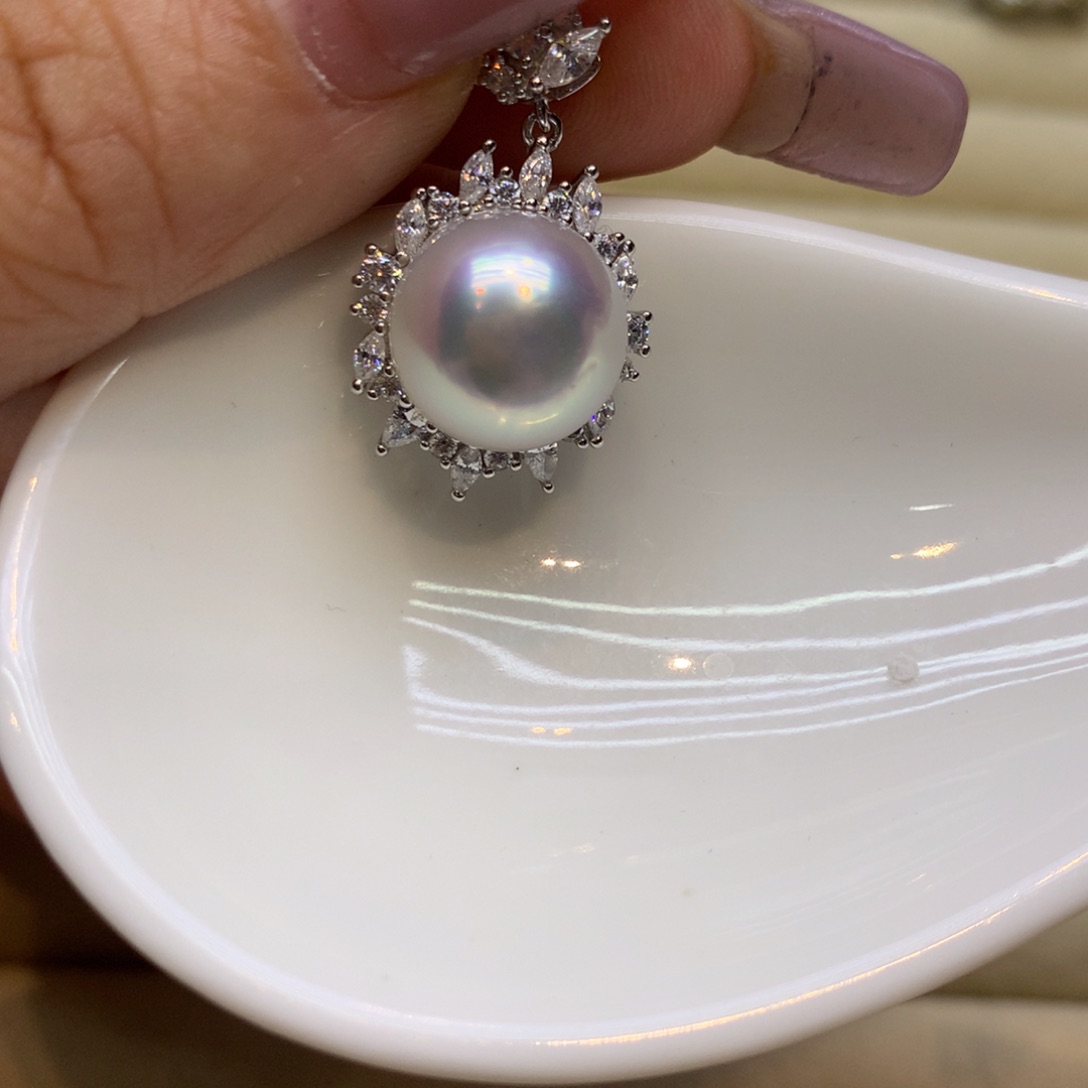 颈饰银S925镶嵌海水珍珠