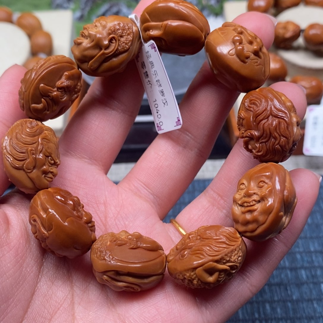橄榄核手串/手链十八罗汉，1.9