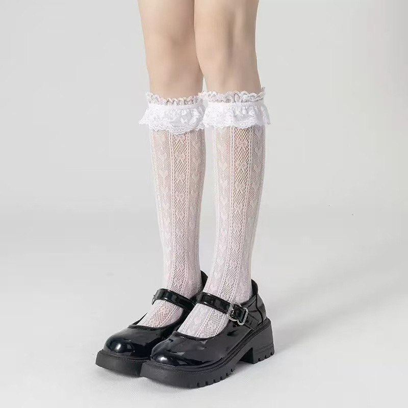 花颜颜日系jk风格夏季薄款长筒中筒过膝小腿女丝袜禁欲系