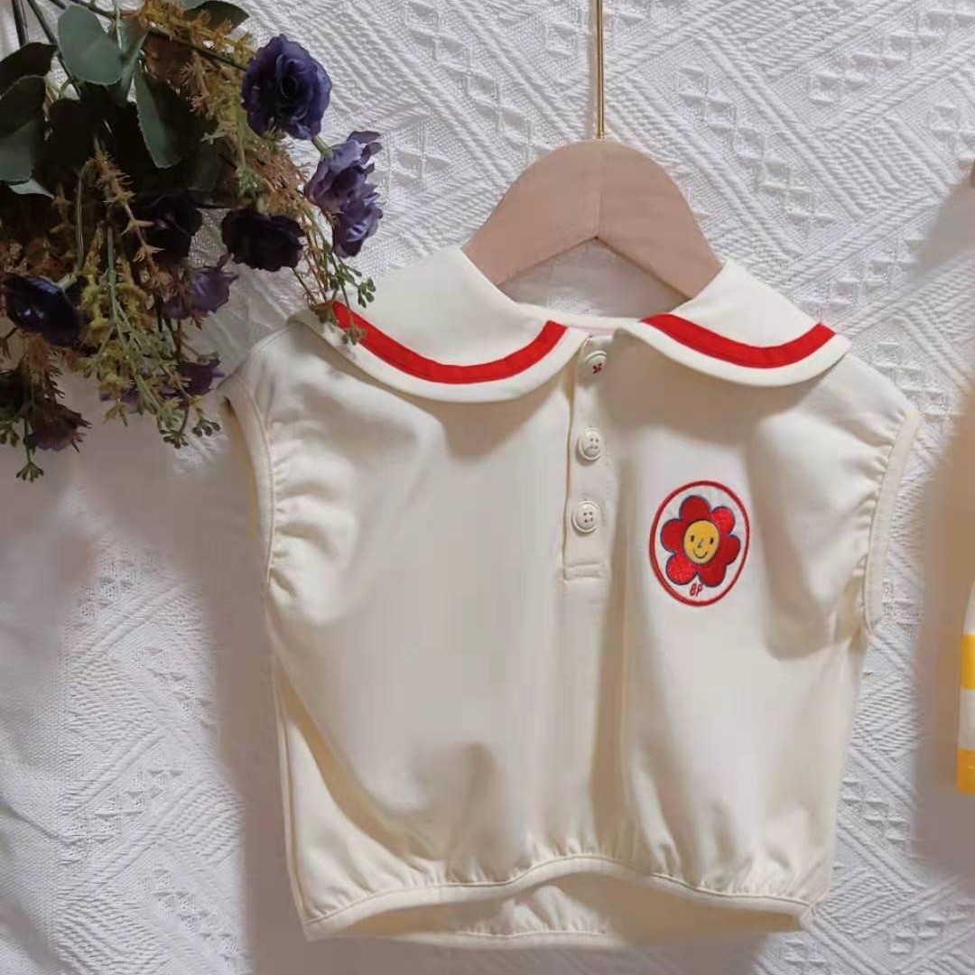 小童夏季韩版儿童衣服学院风时尚扣号链接1（no退no换）童装白色