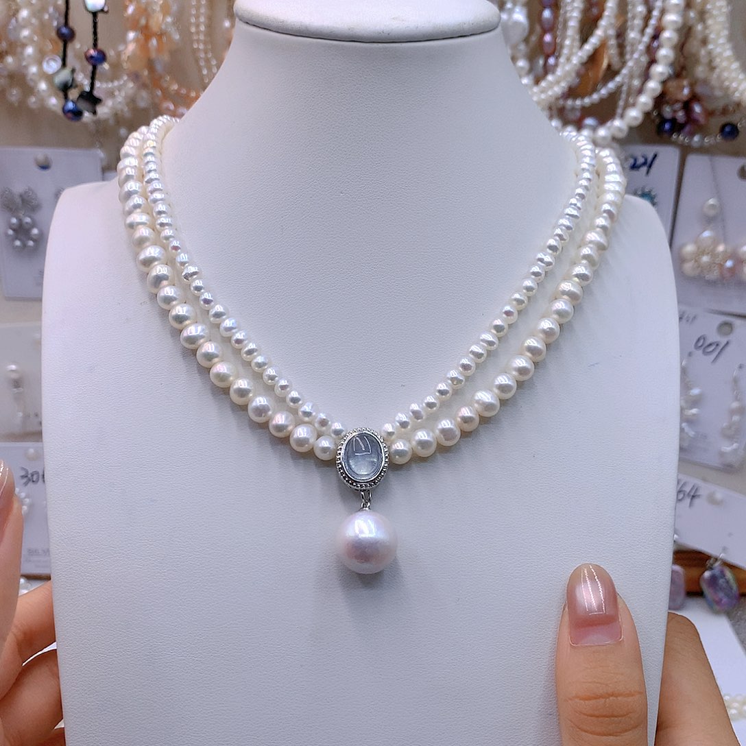 银S925镶嵌淡水珍珠发饰仙*女