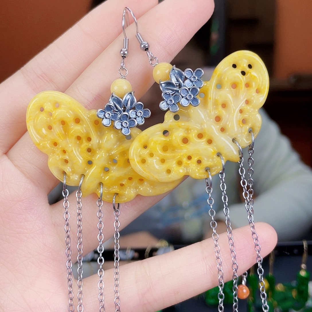 翡翠未镶嵌耳饰饰品