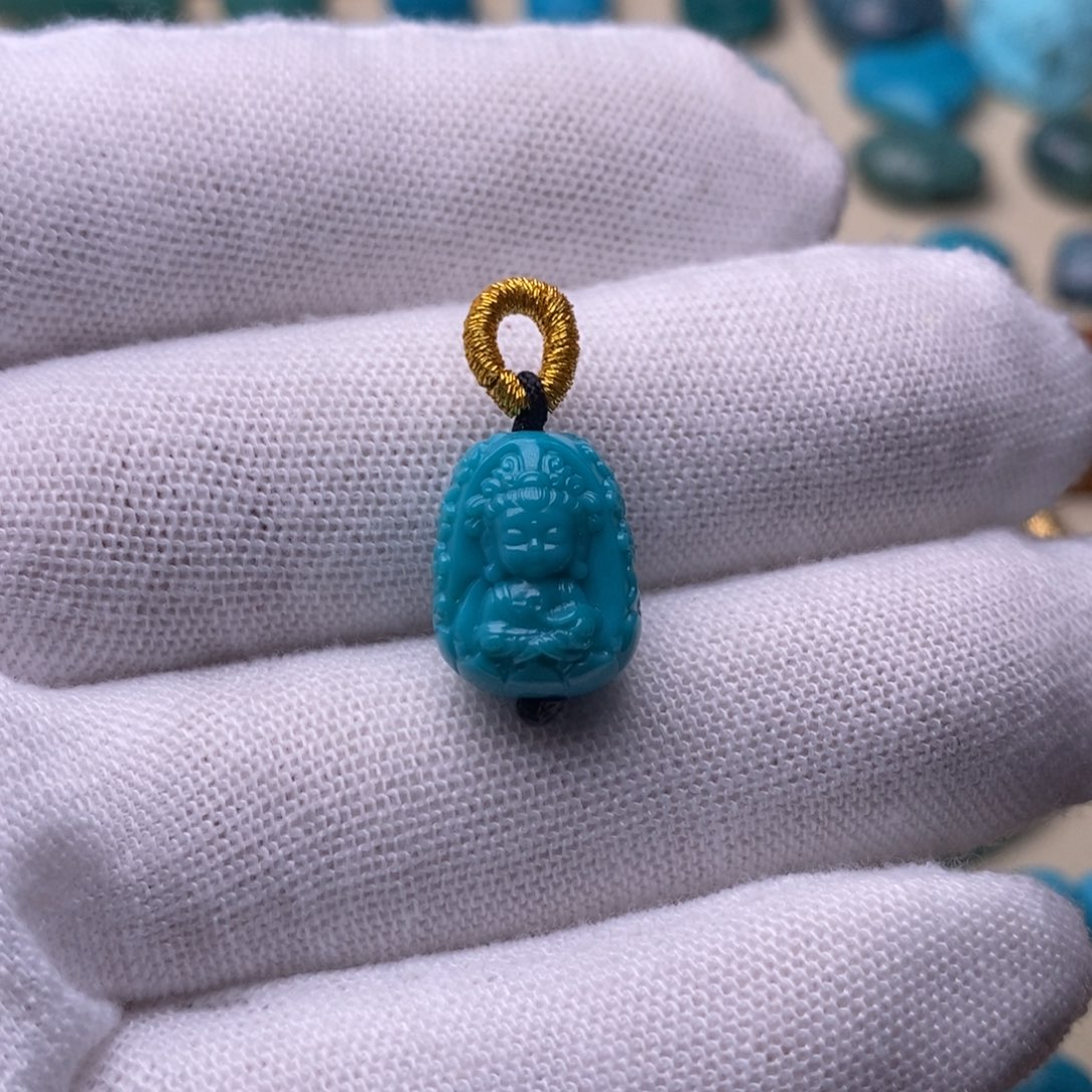 绿松石未镶嵌绿松石宝宝佛14.2*11.2