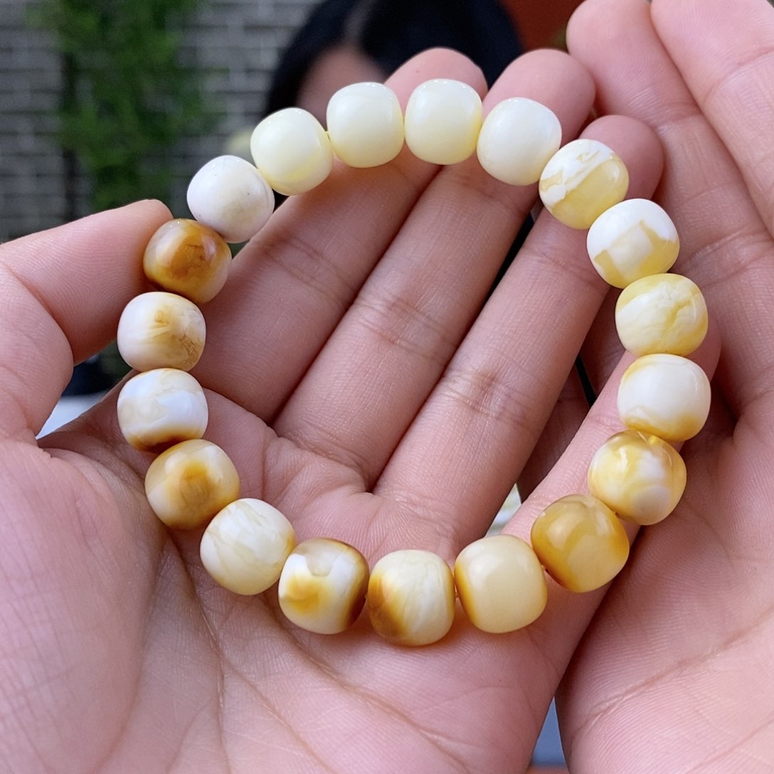 蜜蜡珠宝奇石未镶嵌蜜蜡手串11mm