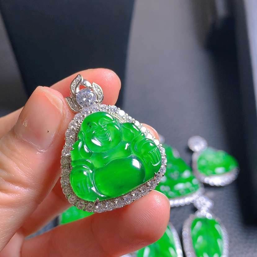 【闪购商品】翡翠银S925镶嵌吊坠(不含链)