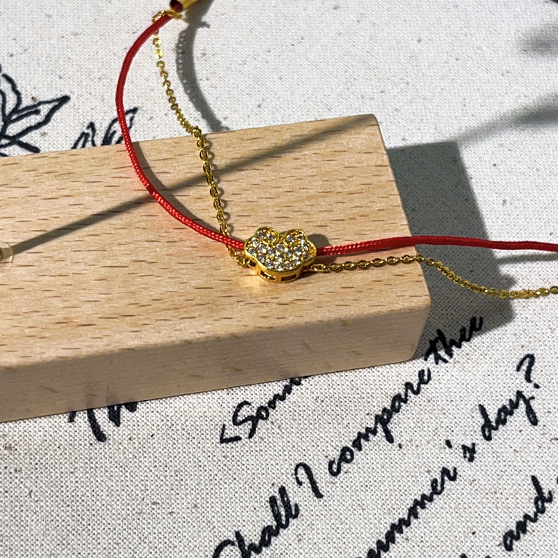 铜合金亚克力手链 铜合金 1225 时尚微镶祥云双层手链