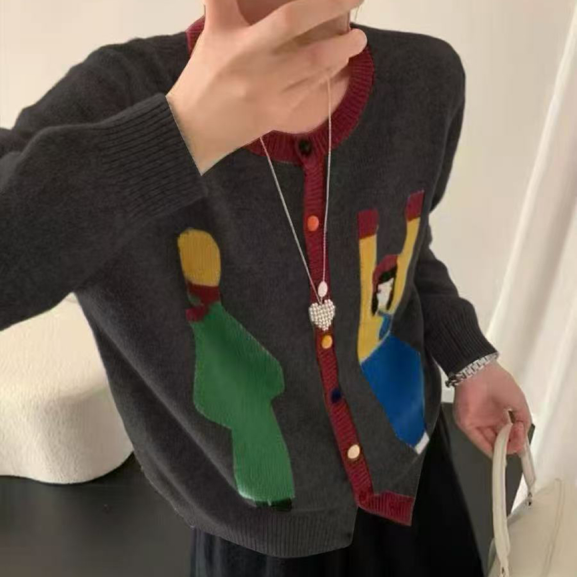 金韩#8182冬季福利高品质兔绒毛衣外套，衣长：72cm