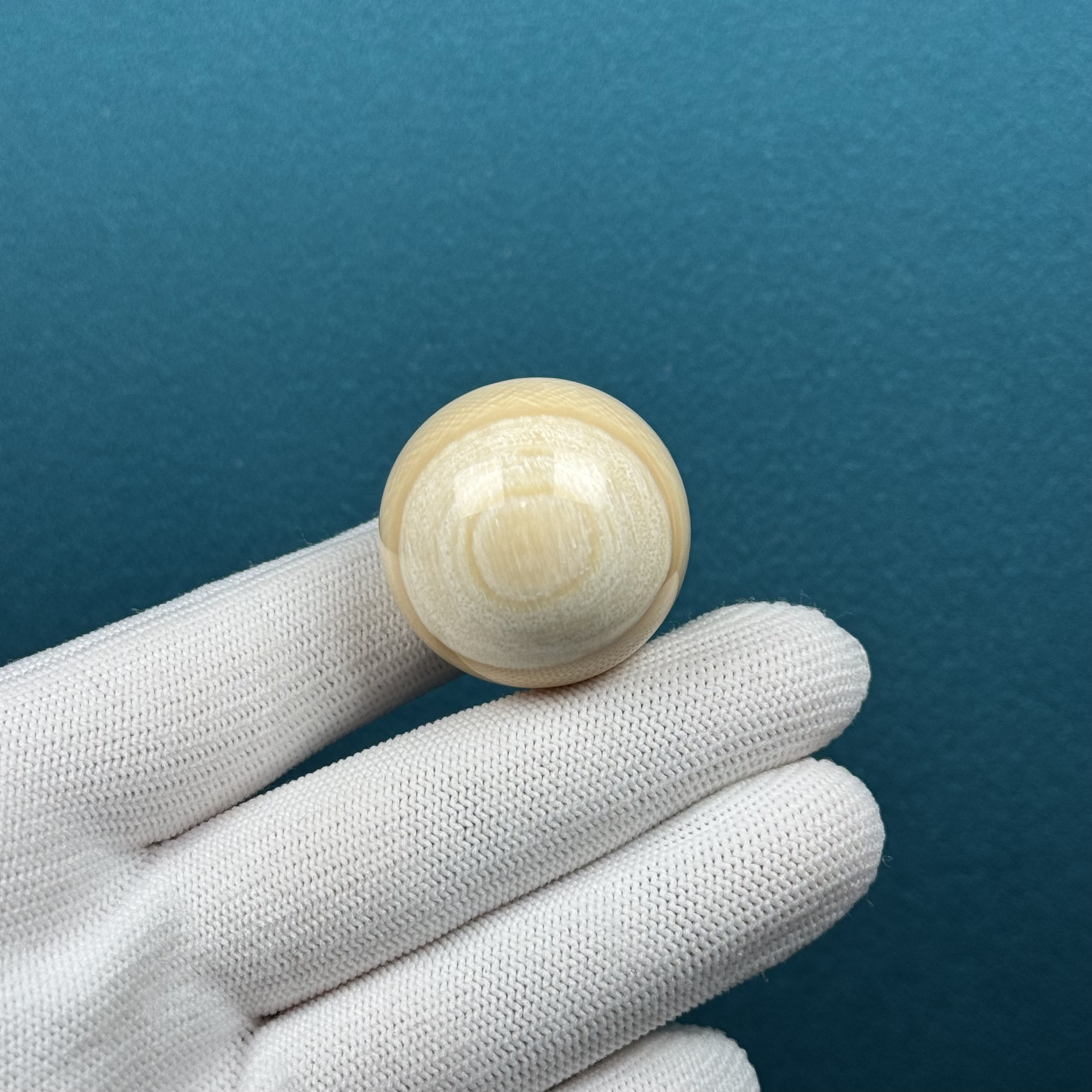 D86-15天然猛犸牙 芝士皮圆珠30mm支持复检假一罚十