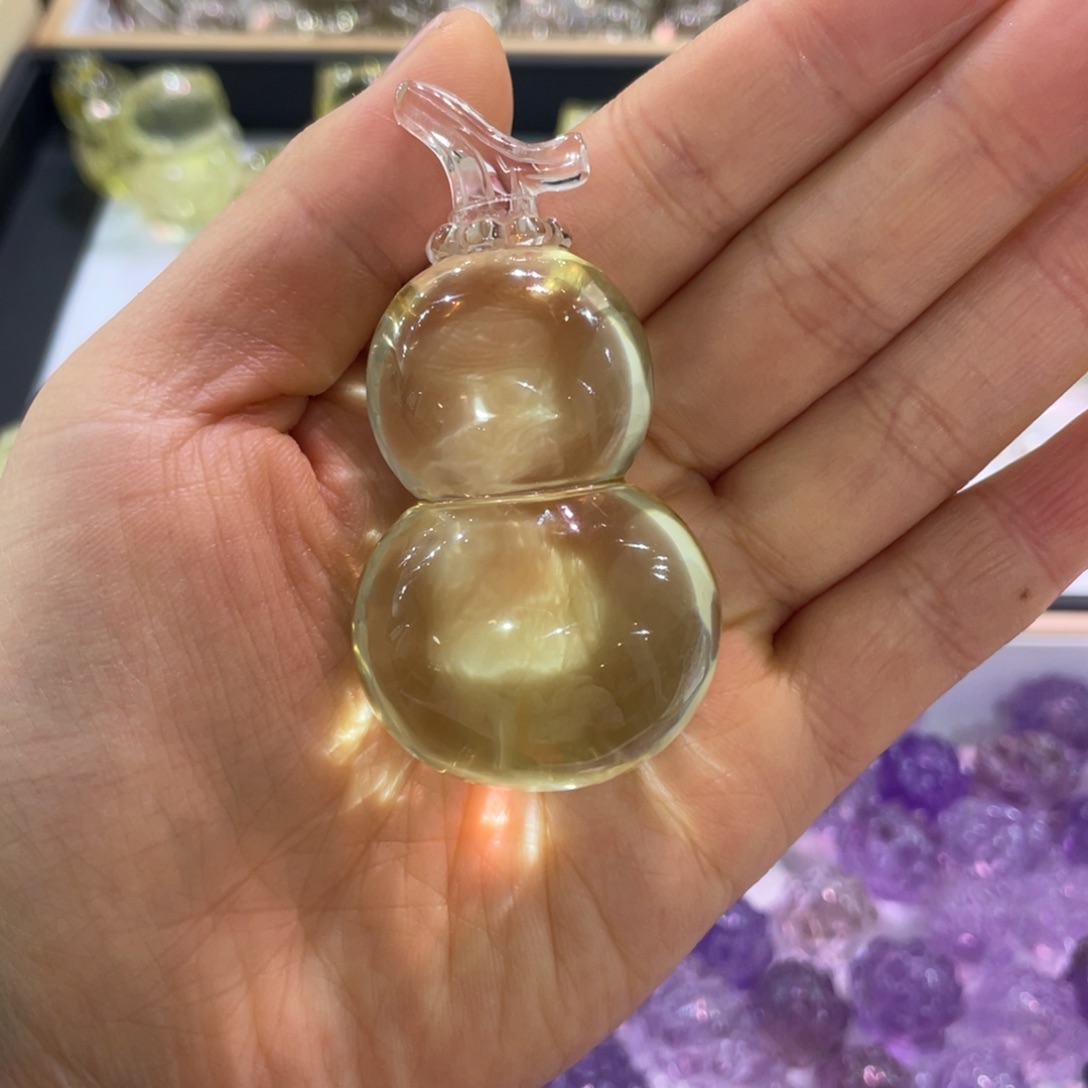 黄晶吊坠未镶嵌高货葫芦