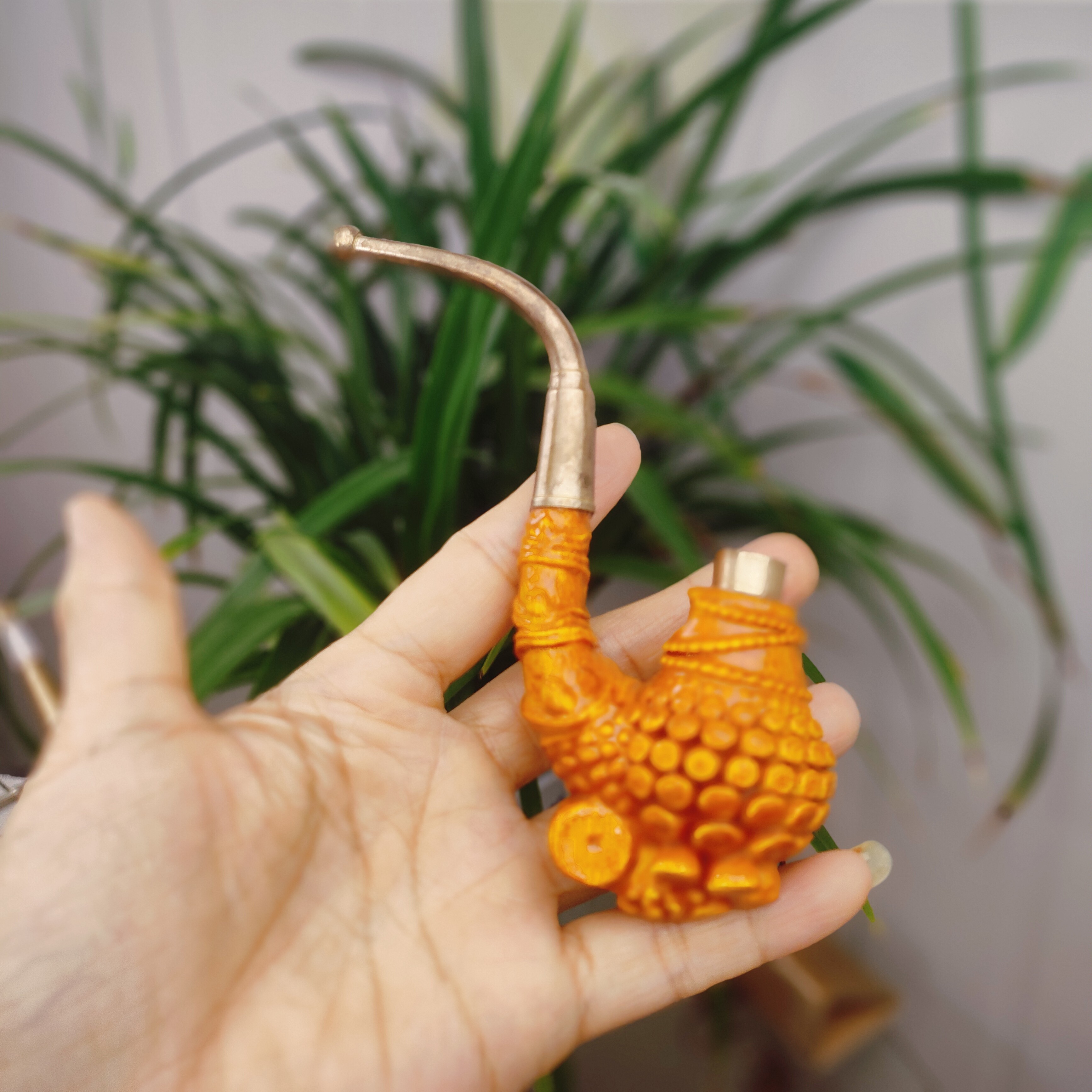 贵州民间实心竹雕刻梭镖小一体