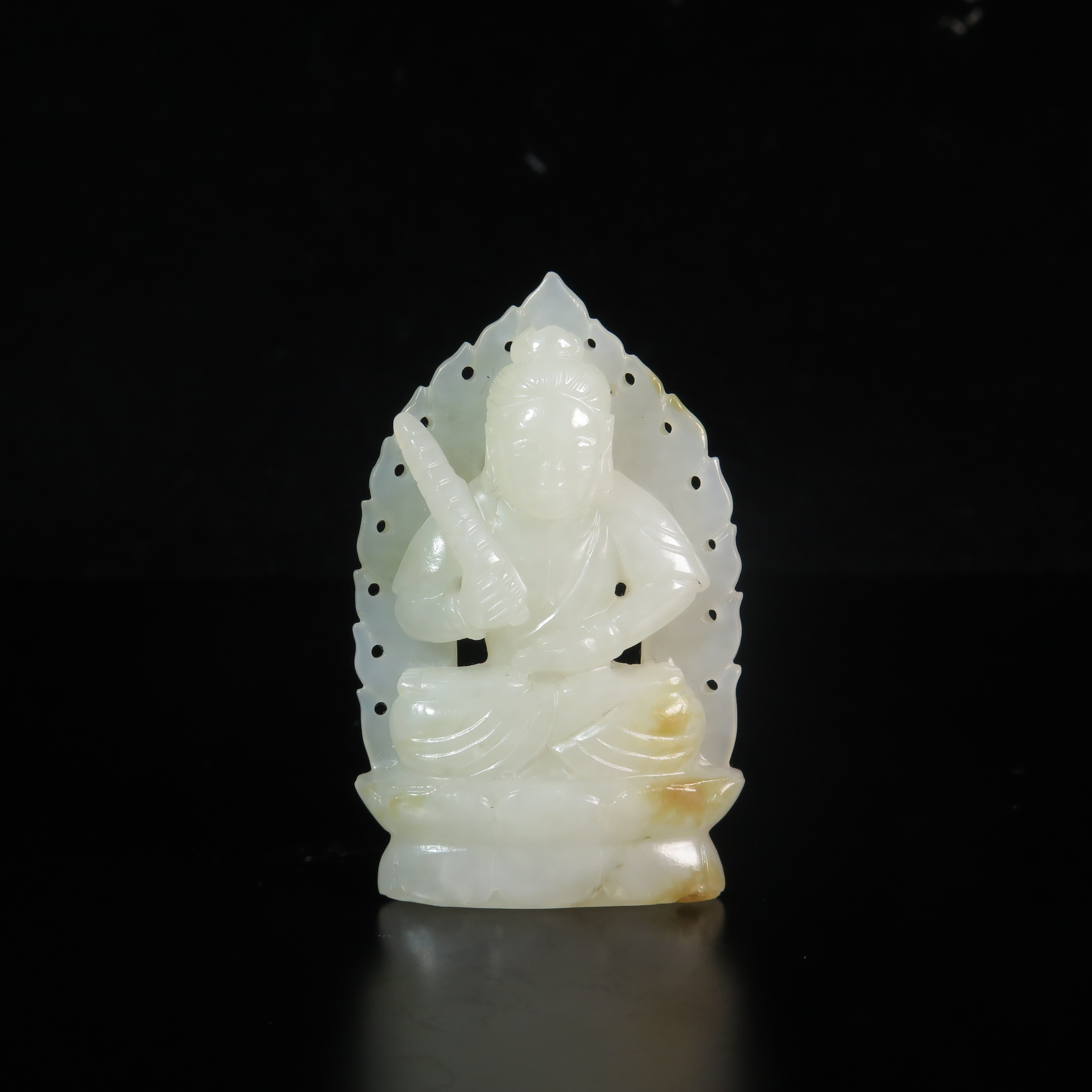 清代玉雕不动明王菩萨挂件/MZ527130/和田玉/民族文物