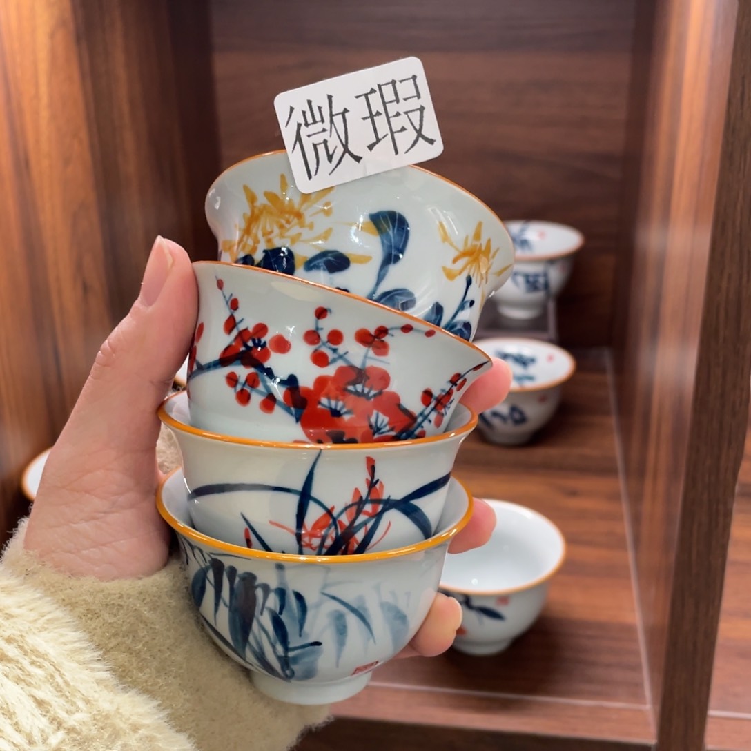 微瑕釉下彩纯手绘