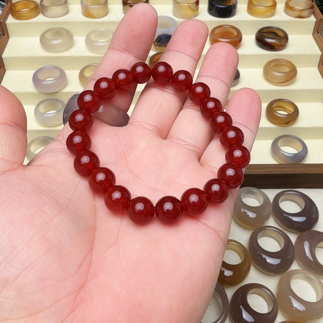 玛瑙/玉髓未镶嵌手链卡10mm微微瑕不退不换介意勿拍