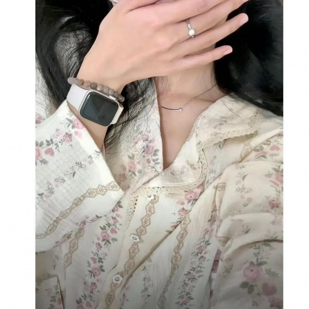 纯棉睡衣双层女春秋款宽松春大舒适薄款全棉透气小花