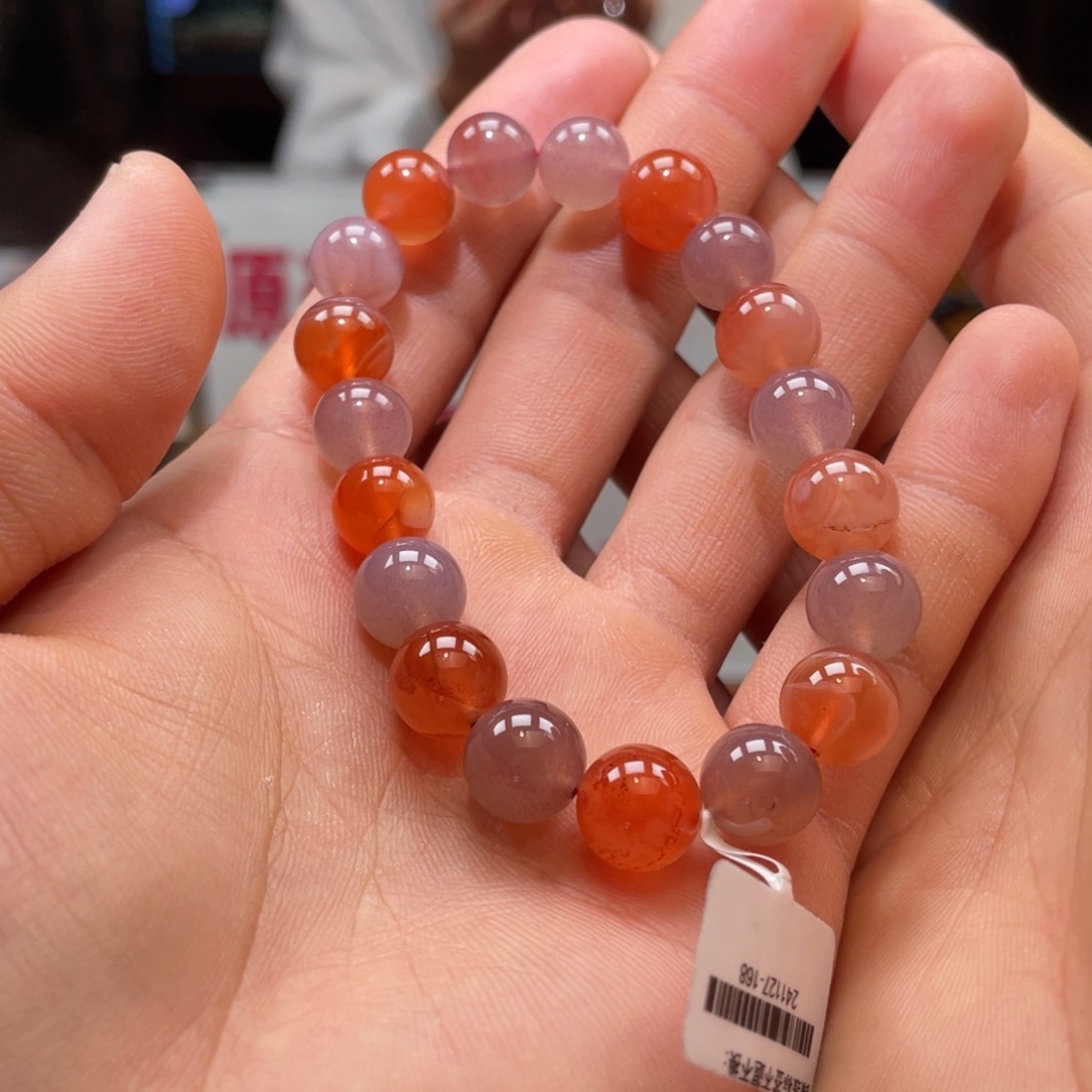 南红玛瑙冰红多宝单圈9mm未镶嵌