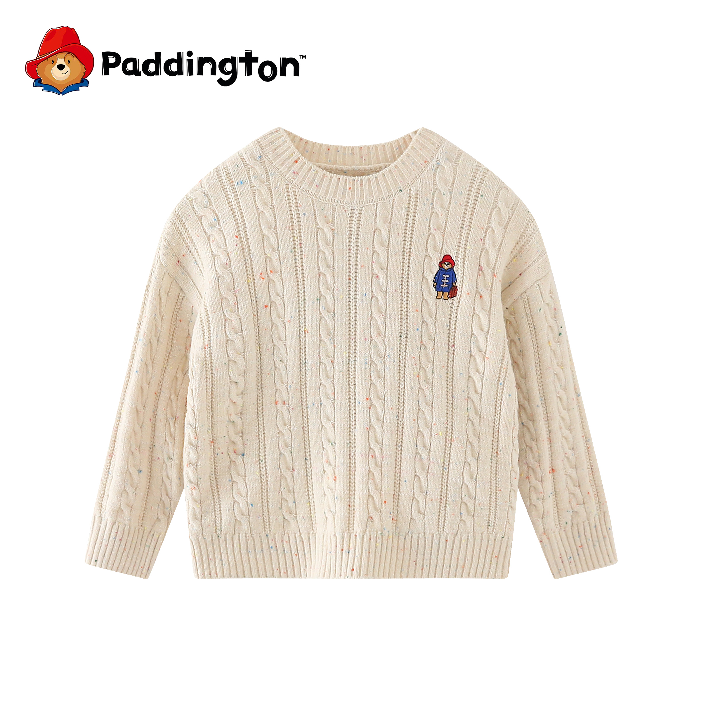 PADDINGTON/帕丁顿熊儿童彩点麻花毛衣男女童加厚针织打底衫上衣
