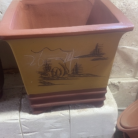 紫砂中国李新紫砂花盆，