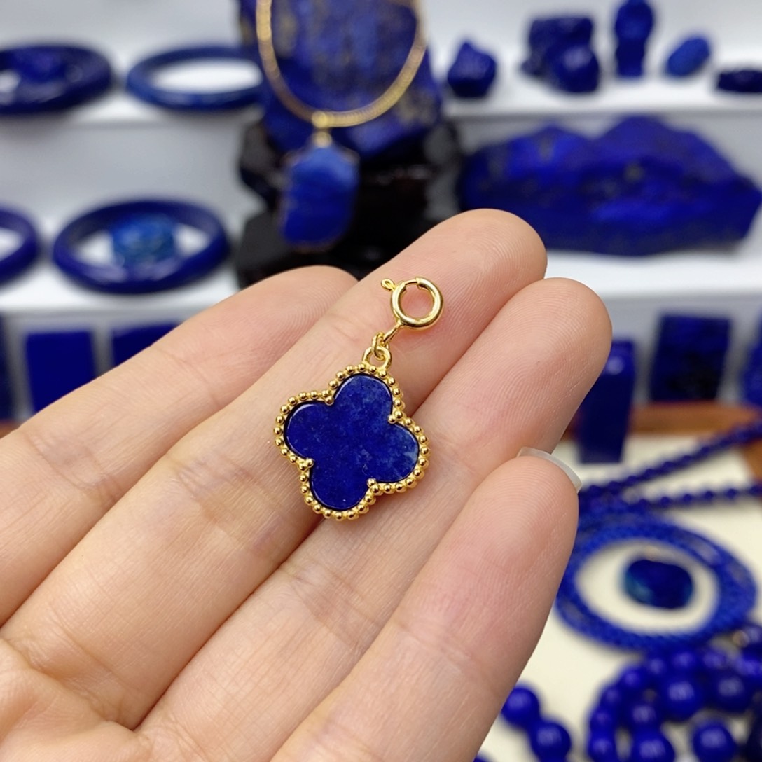 青金石颈饰银S925镀金镶嵌