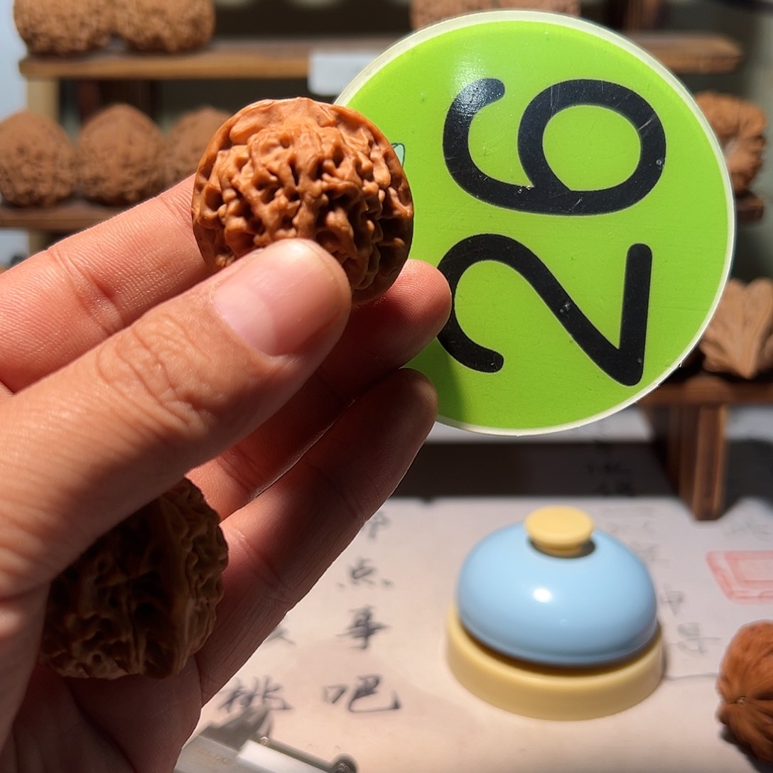 咖*文玩核桃，绿色26号