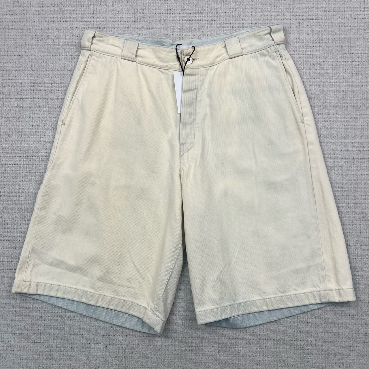 99新 Prada/普拉达 三角标Logo水洗牛仔短裤/尺码50/编号7558
