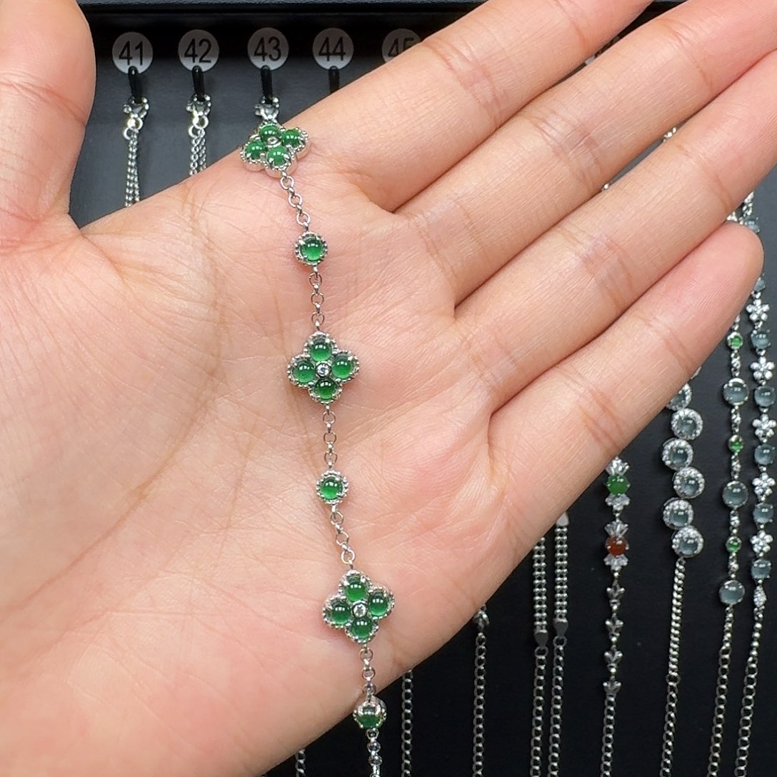 翡翠银S925镶嵌手链