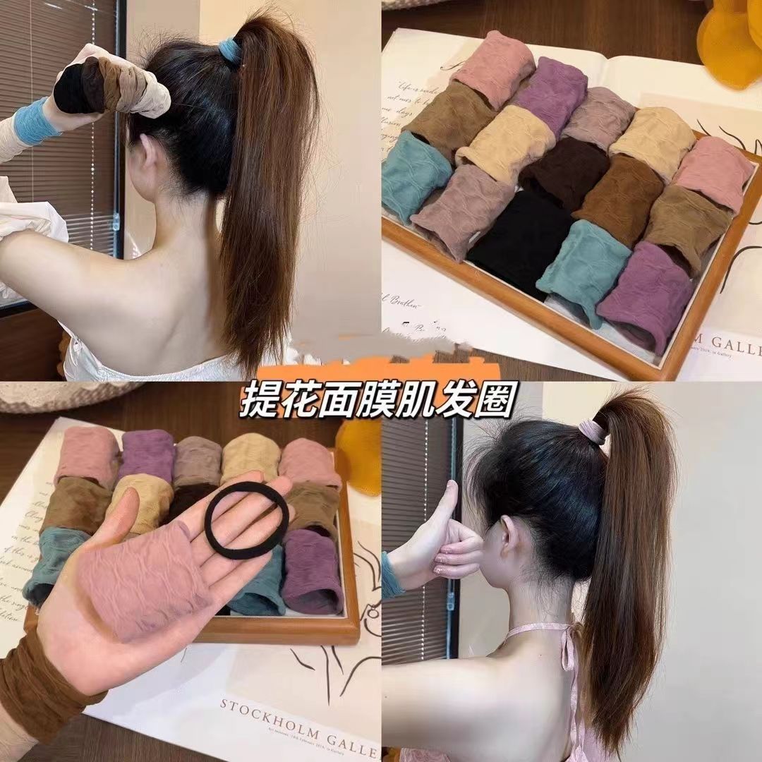百搭高弹力无缝超宽发圈女新款后脑勺扎头发绳高马尾皮筋头饰