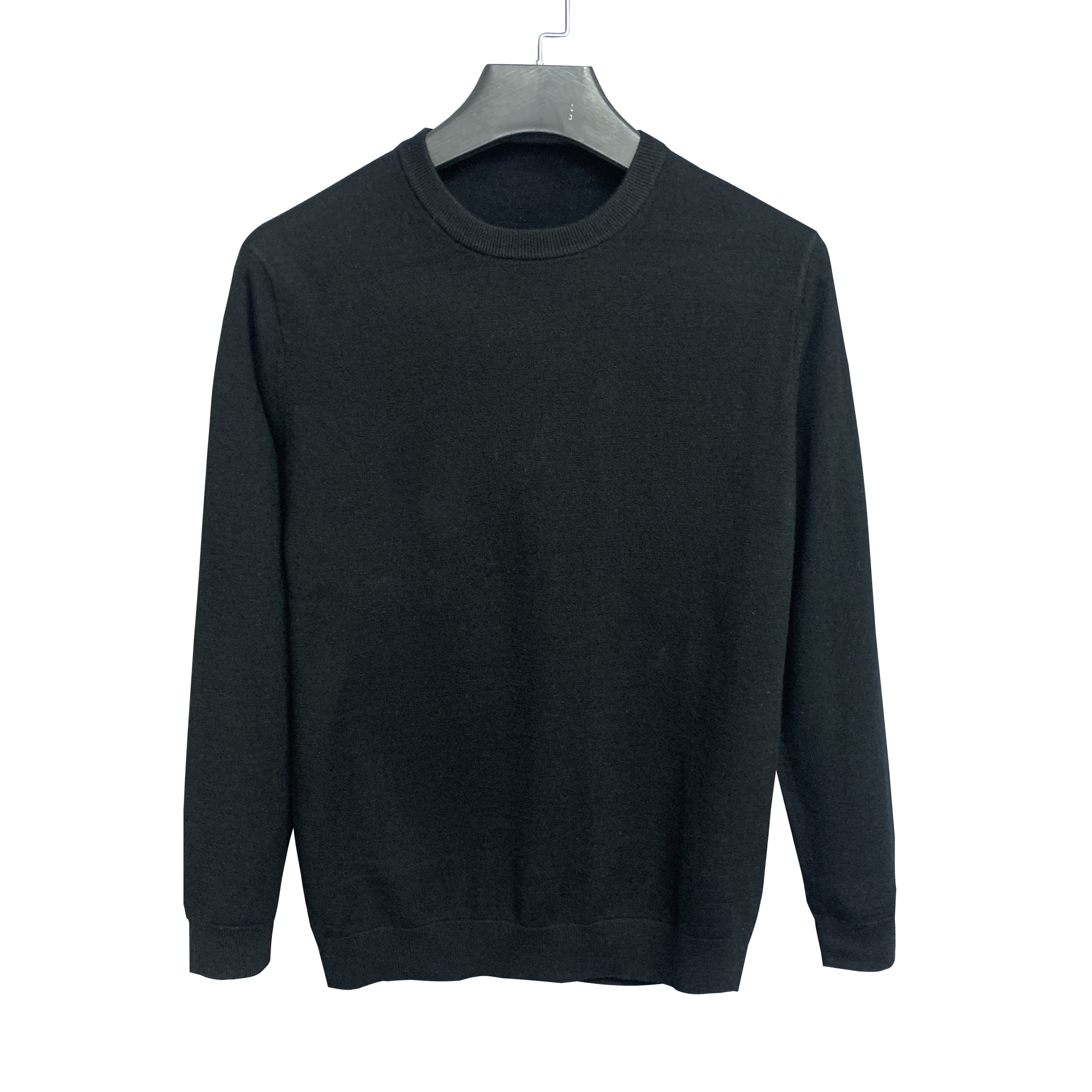 黑色毛衫圆领长袖男款秋冬保暖毛衣23002