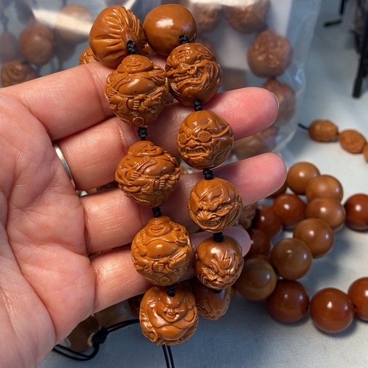 橄榄核手串/手链风****7两条多宝弥勒恶僧