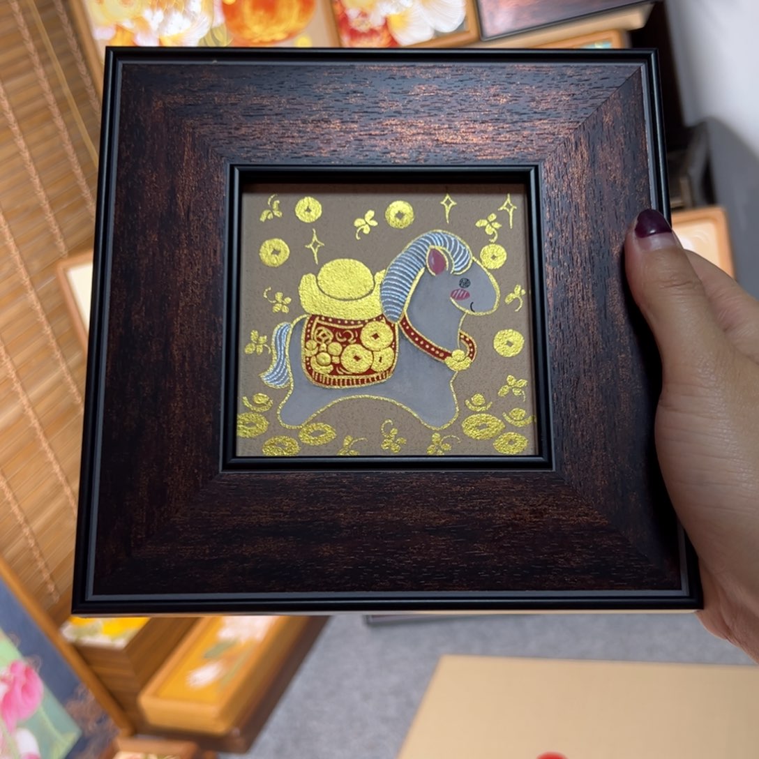 国画马上有钱富贵花 原创国画