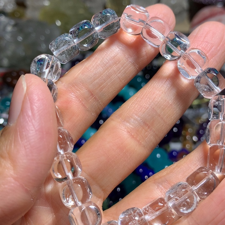水晶手链未镶嵌8mm方糖手串