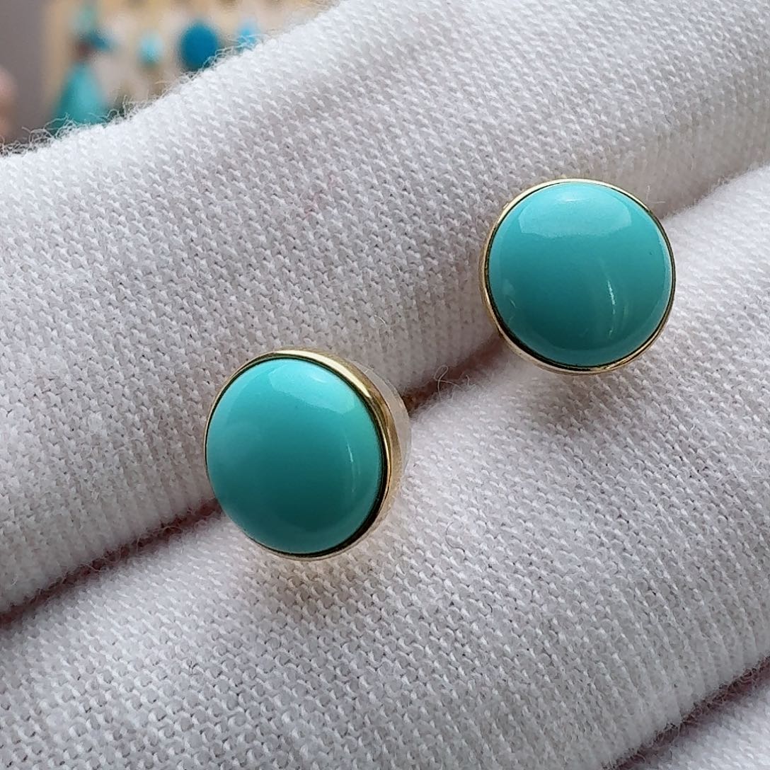 绿松石珠宝奇石18K金镶嵌