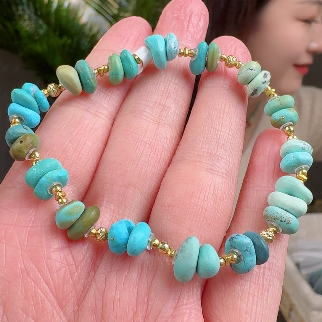 绿松石珠宝奇石18K金镶嵌