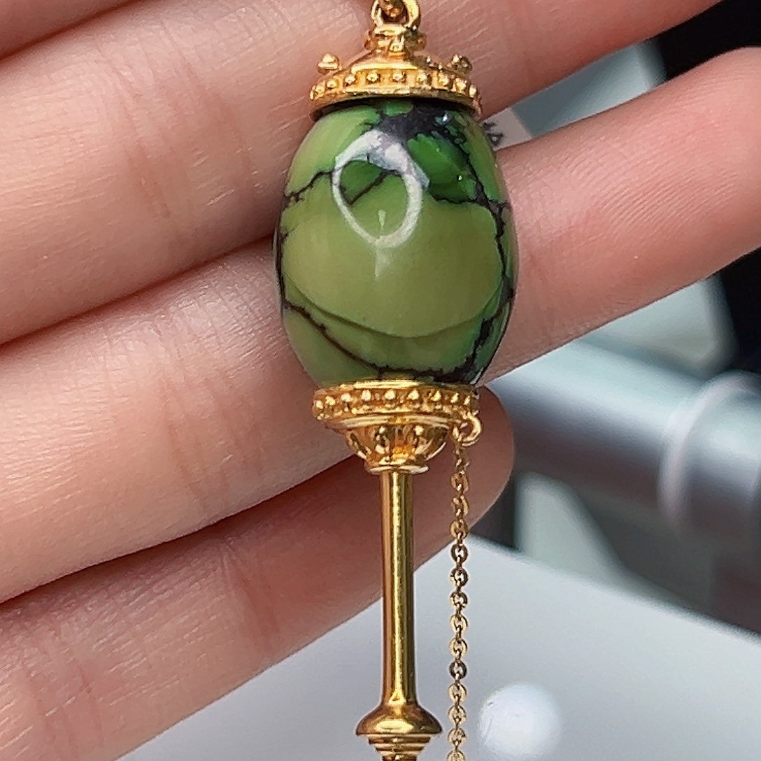 绿松石珠宝奇石18K金镶嵌