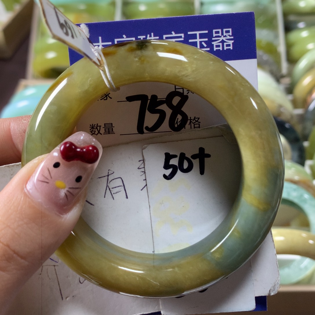 蛇纹石玉手镯未镶嵌758
