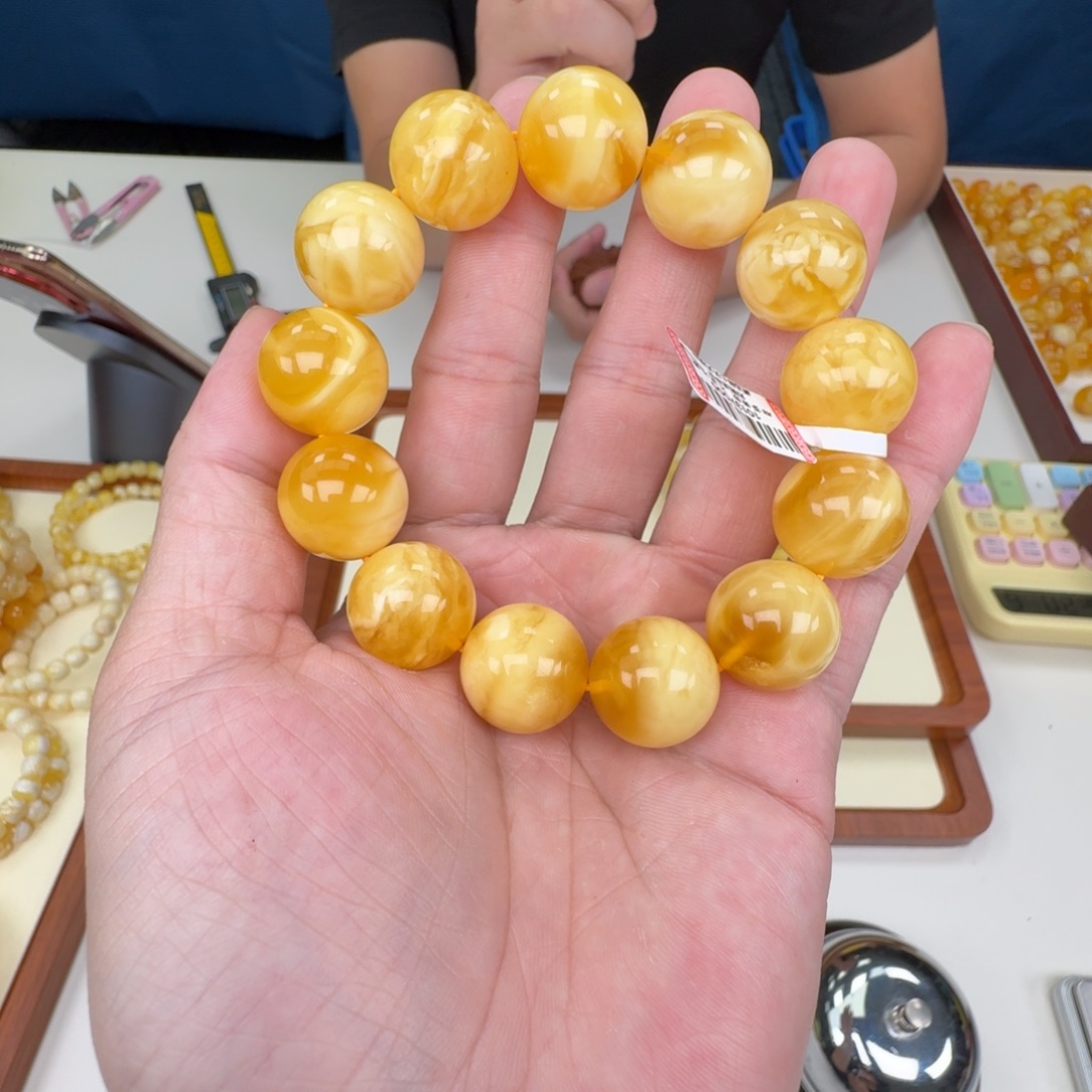 琥珀未镶嵌手链蜜蜡手串