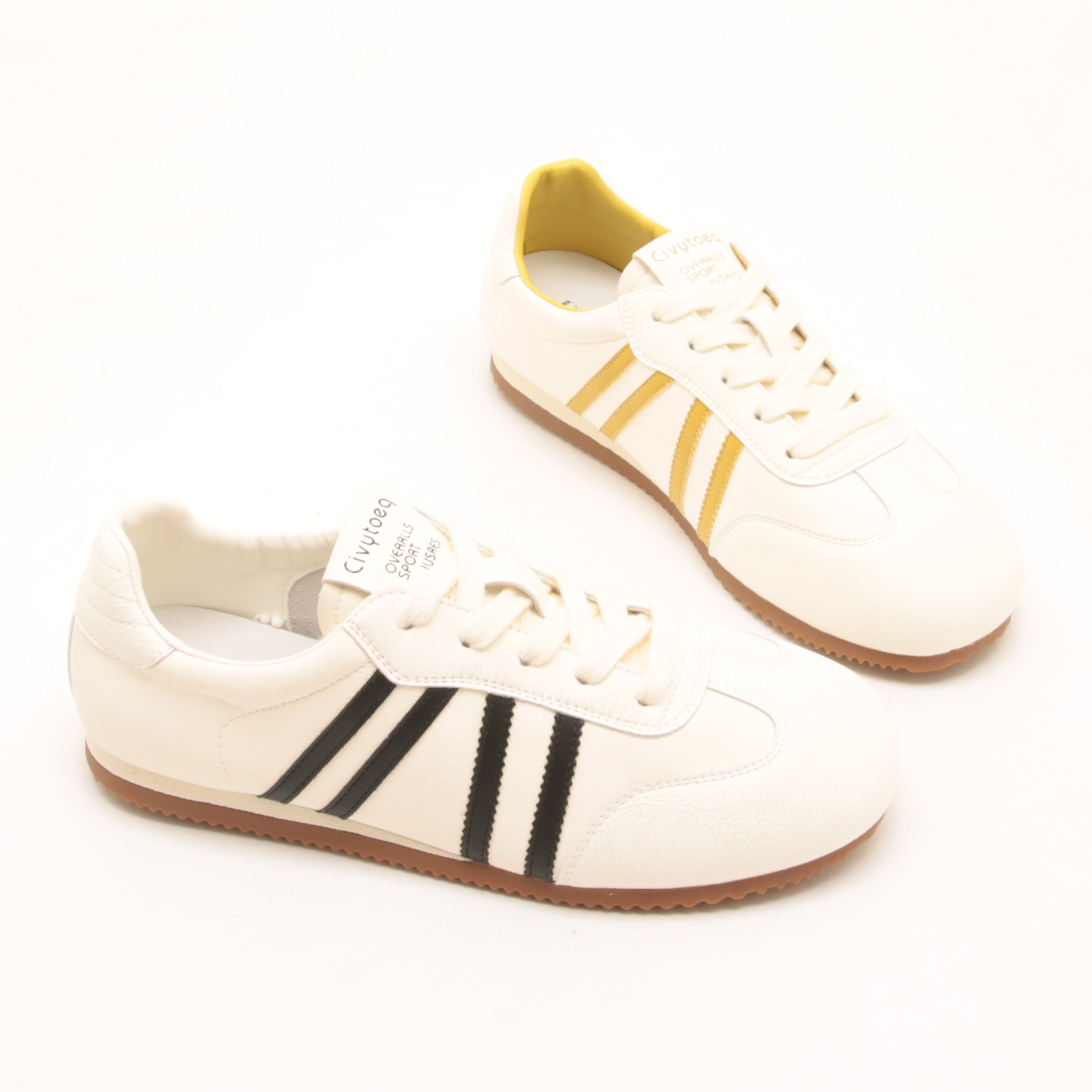 6386春季新款真皮复古德训鞋女百搭平底系带拼色时尚休闲鞋