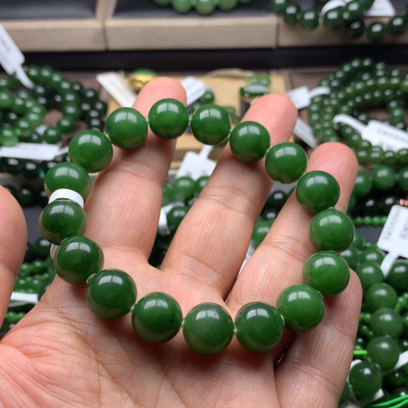 【闪购商品】未镶嵌手串和田玉（碧玉）蓝*石12m m