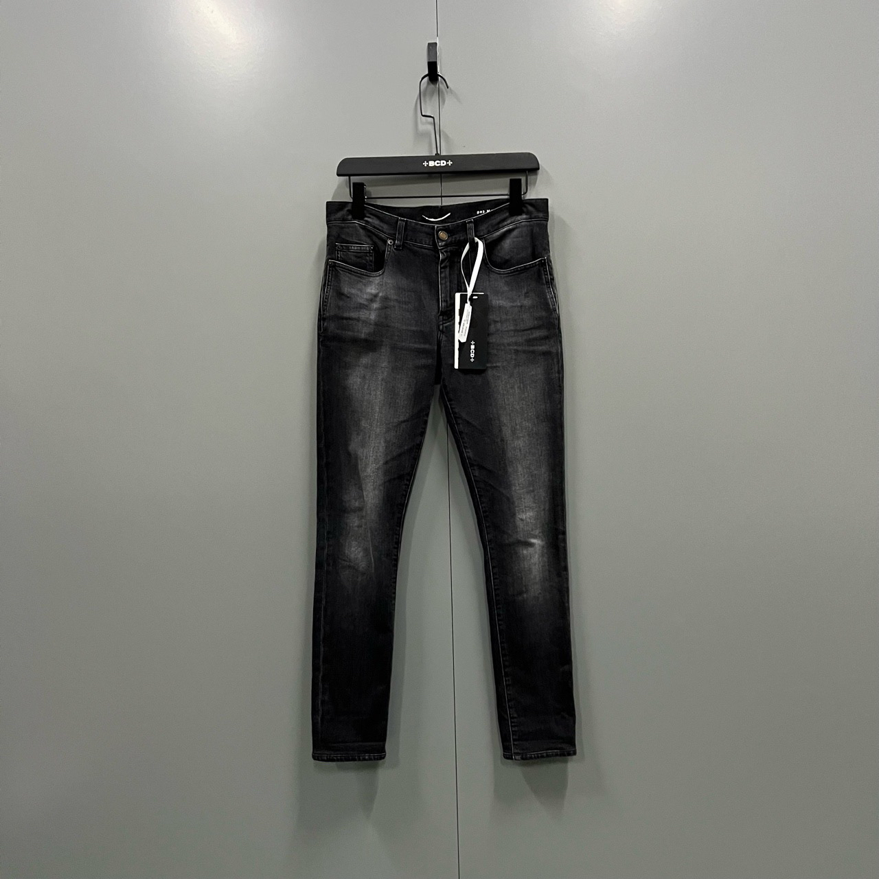 95新 YSL/圣罗兰 (ll) Saint Laurent slp D02 黑色水洗牛仔裤 M