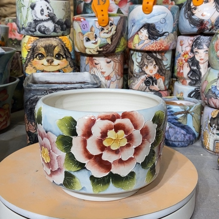 红陶景德镇艺术手绘作品