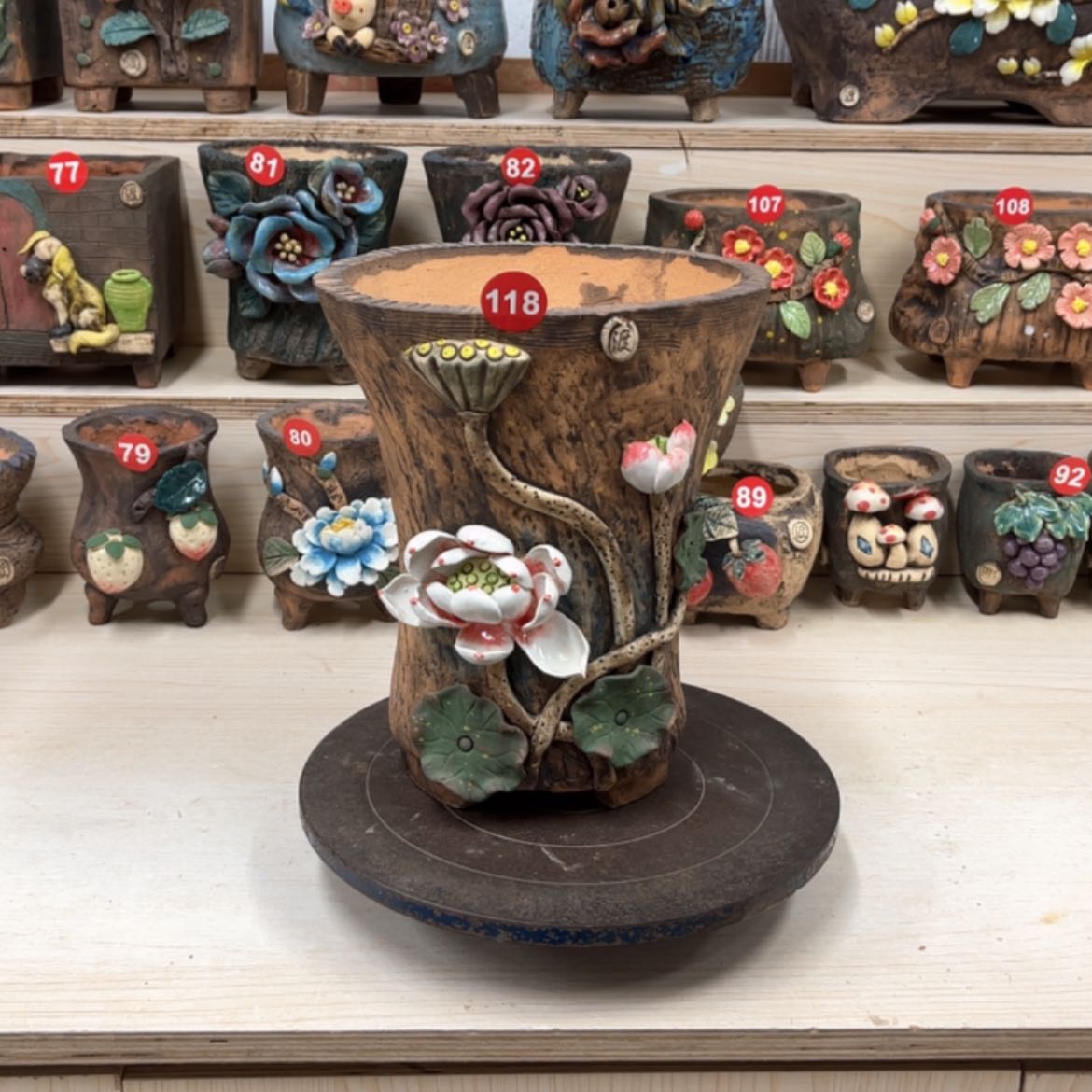 【闪购商品】紫砂花盆118微瑕号内口19×17外高25