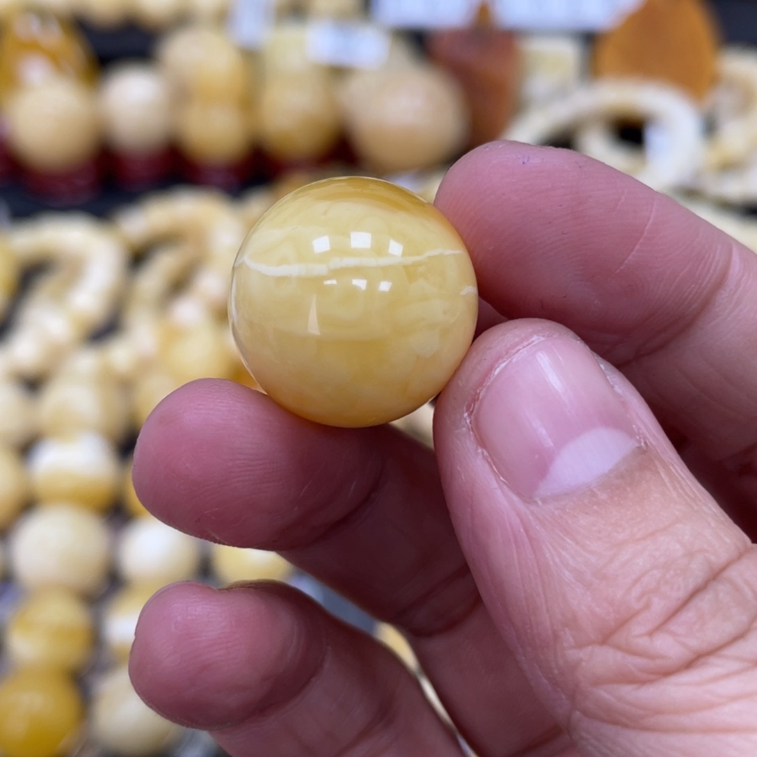 琥珀珠宝奇石未镶嵌纹****蛋19.1mm